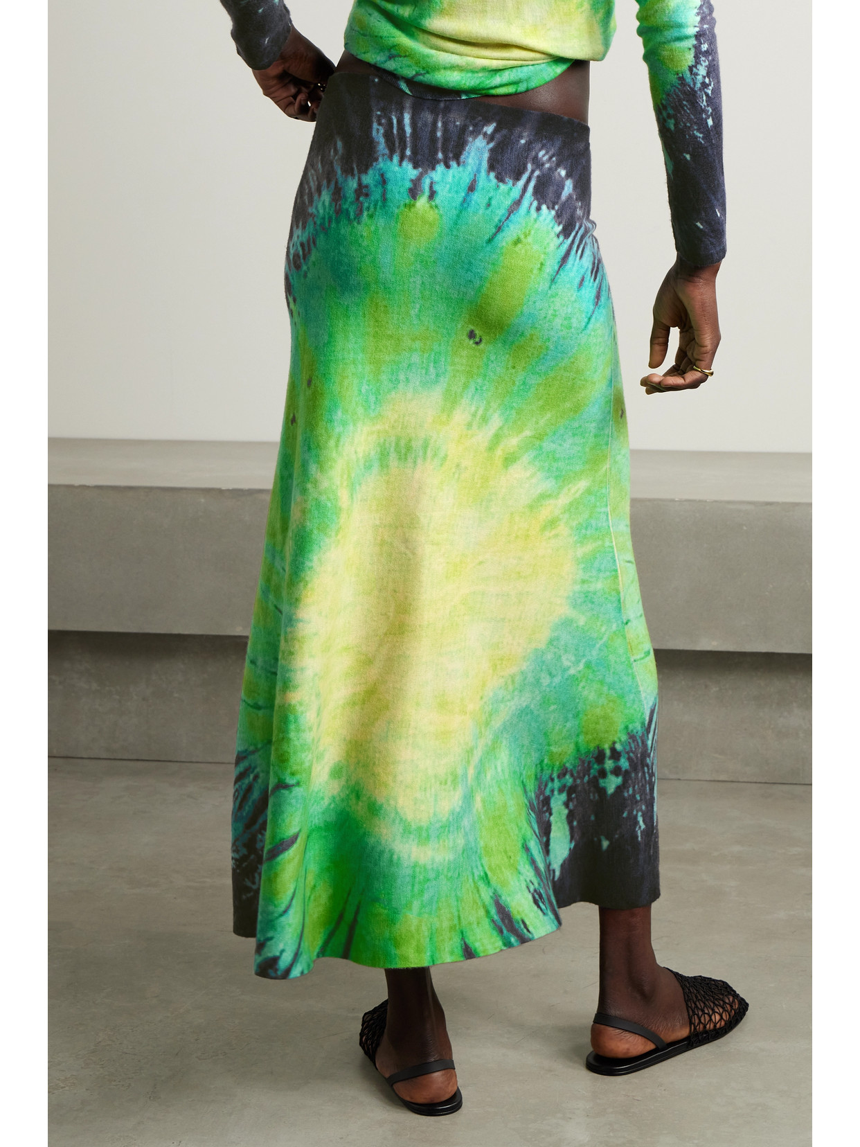 Olive Tie-Dyed Cashmere Midi
