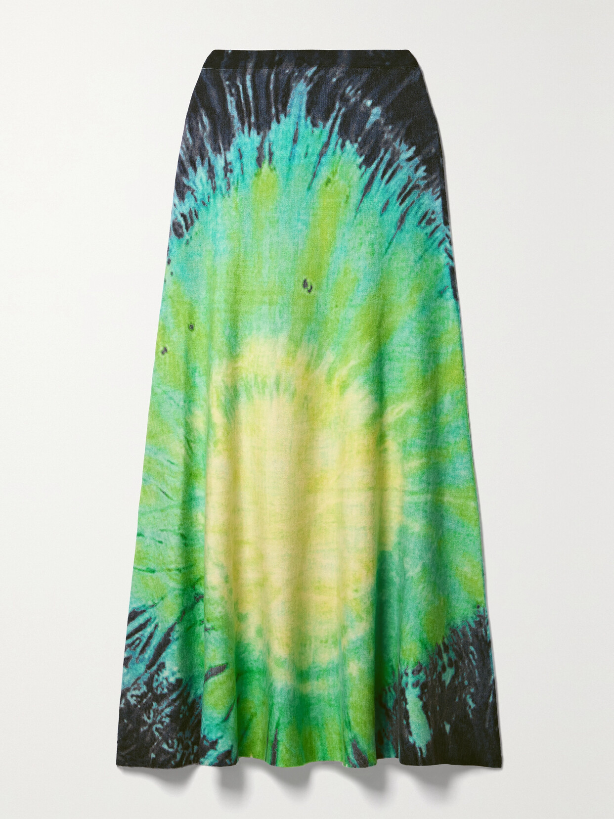 Gabriela Hearst Olive Tie-dyed Cashmere Midi Skirt In Multi