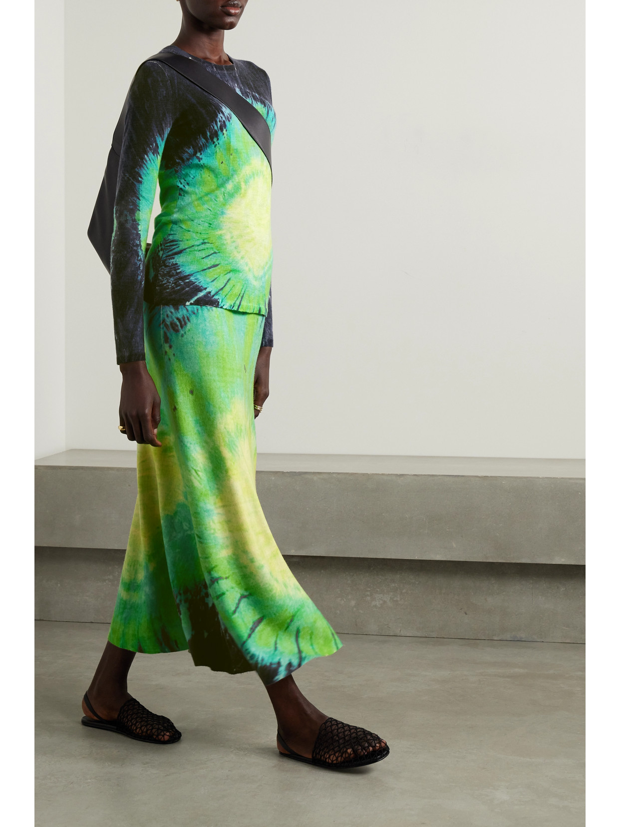 Olive Tie-Dyed Cashmere Midi