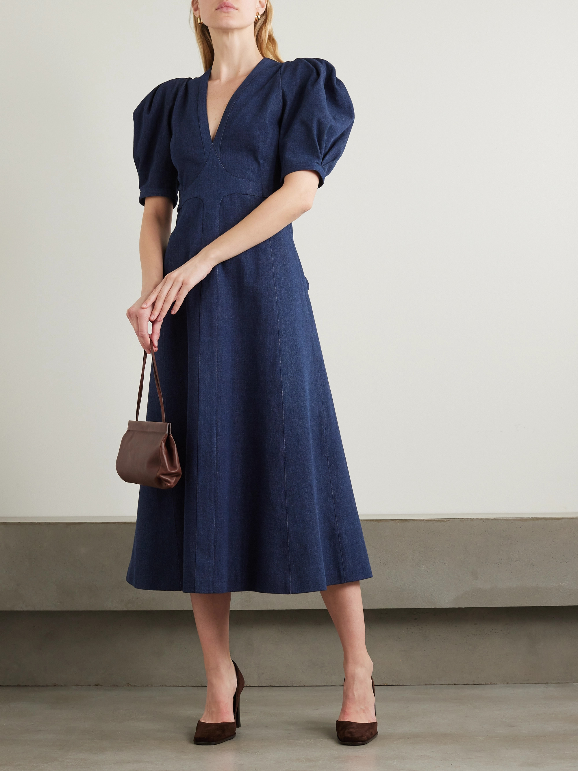 Gabriela Hearst Luz denim midi dress