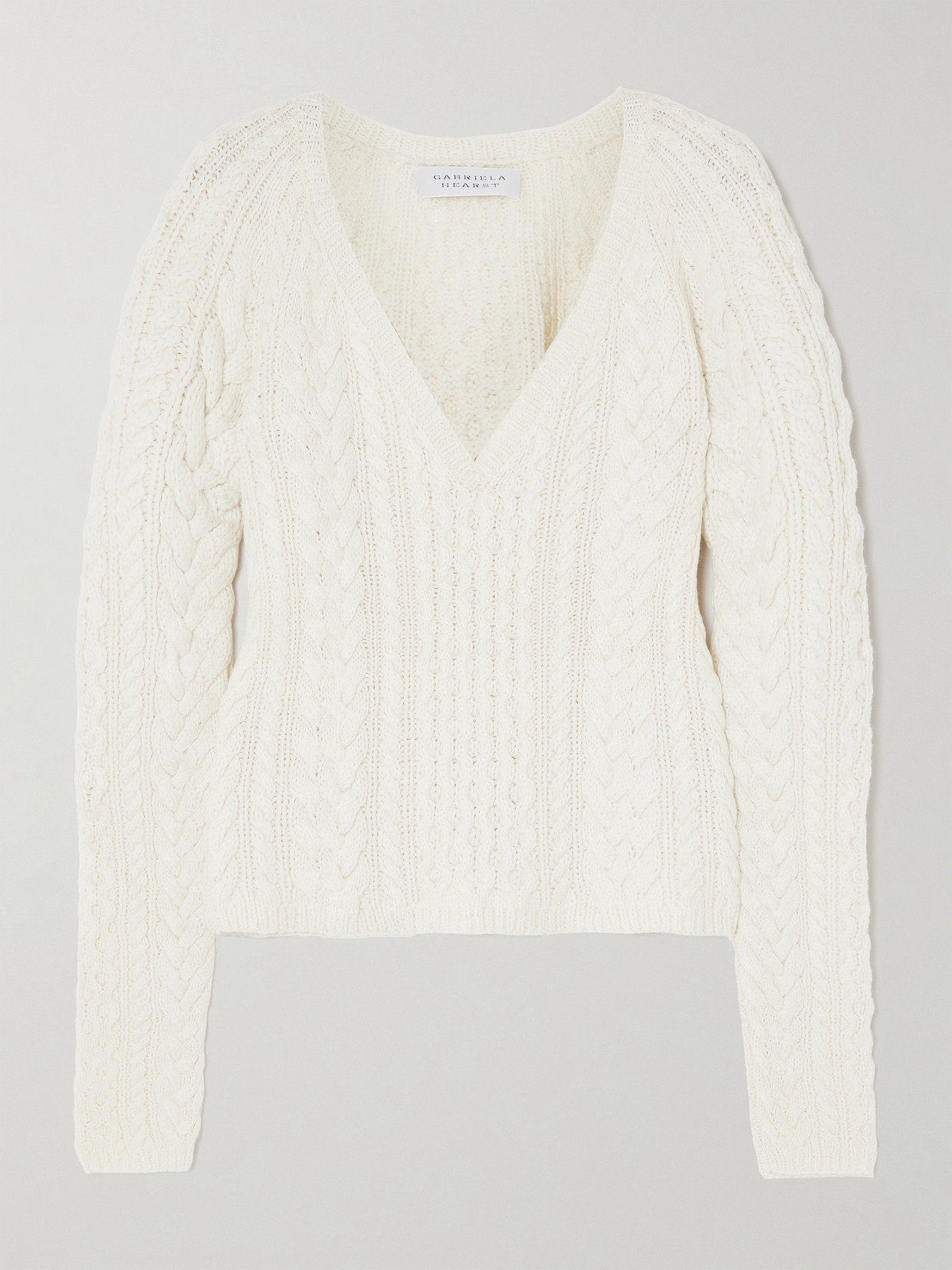 Gabriela Hearst Arwel Cable-knit Cashmere Sweater In Ivory