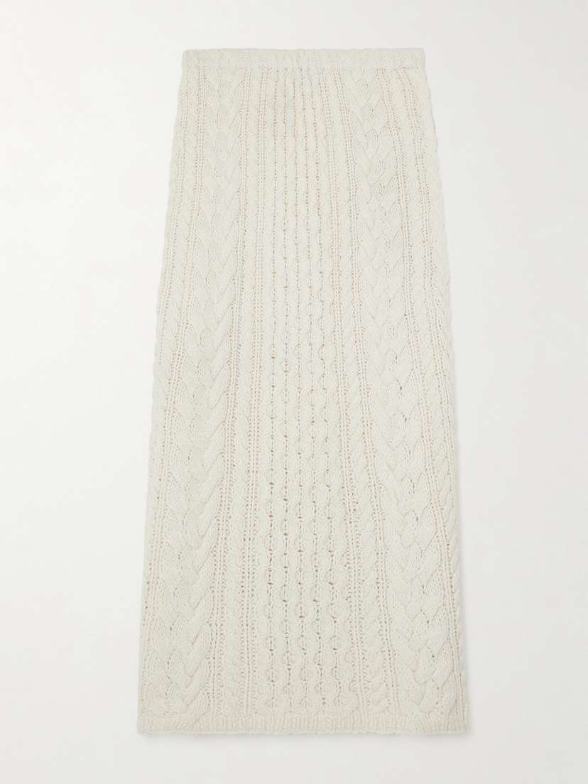 Gabriela Hearst Callum Cable-knit Cashmere Maxi Skirt
