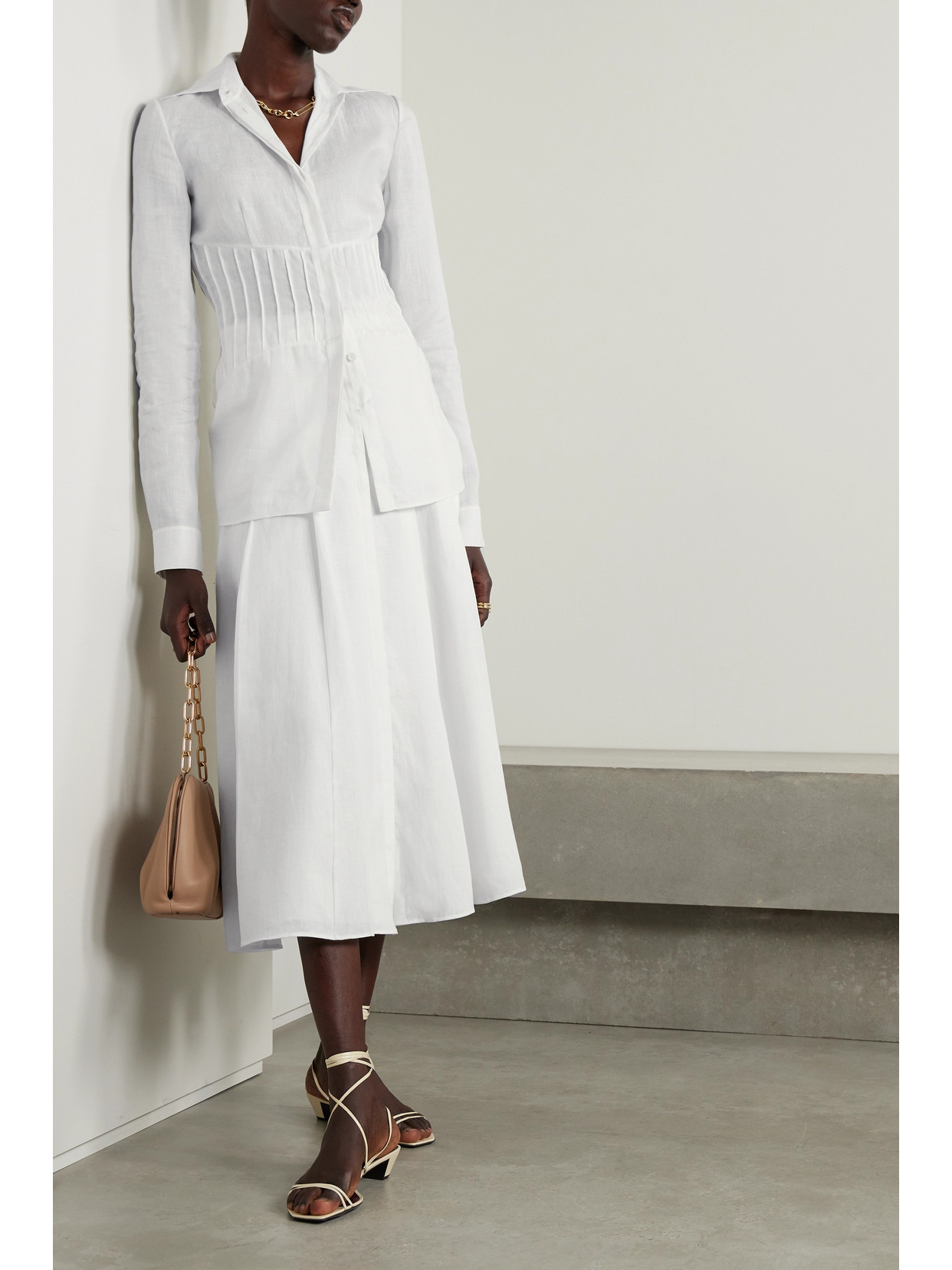 Gabriela Hearst Duff Linen Top In White