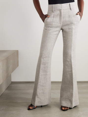 Gabriela Hearst Rhein cashmere and linen-blend flared pants