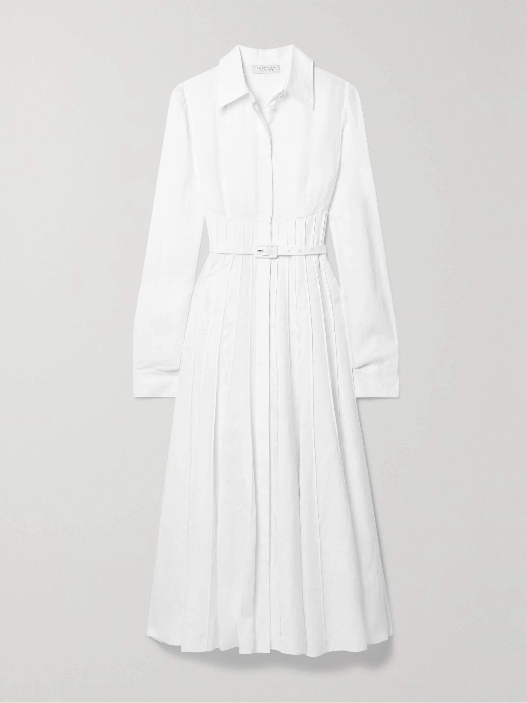 Dewi linen midi shirt dress white IT36