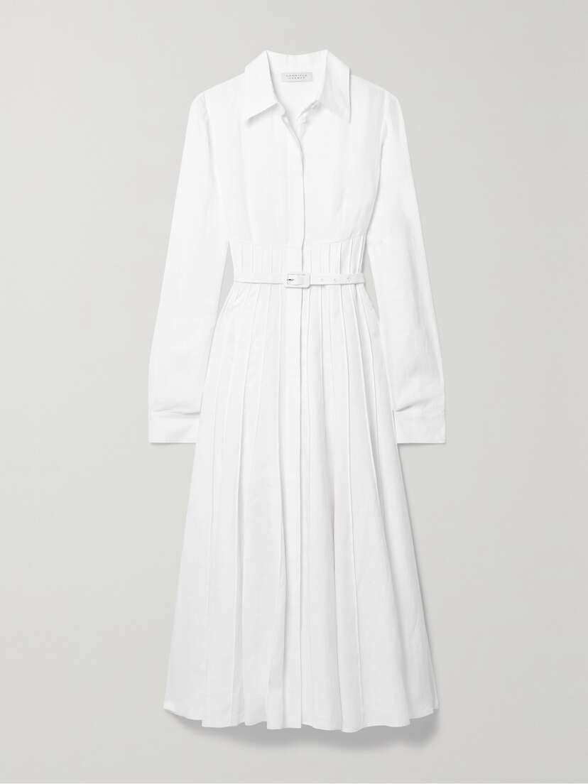 Gabriela Hearst Dewi Linen Midi Shirt Dress