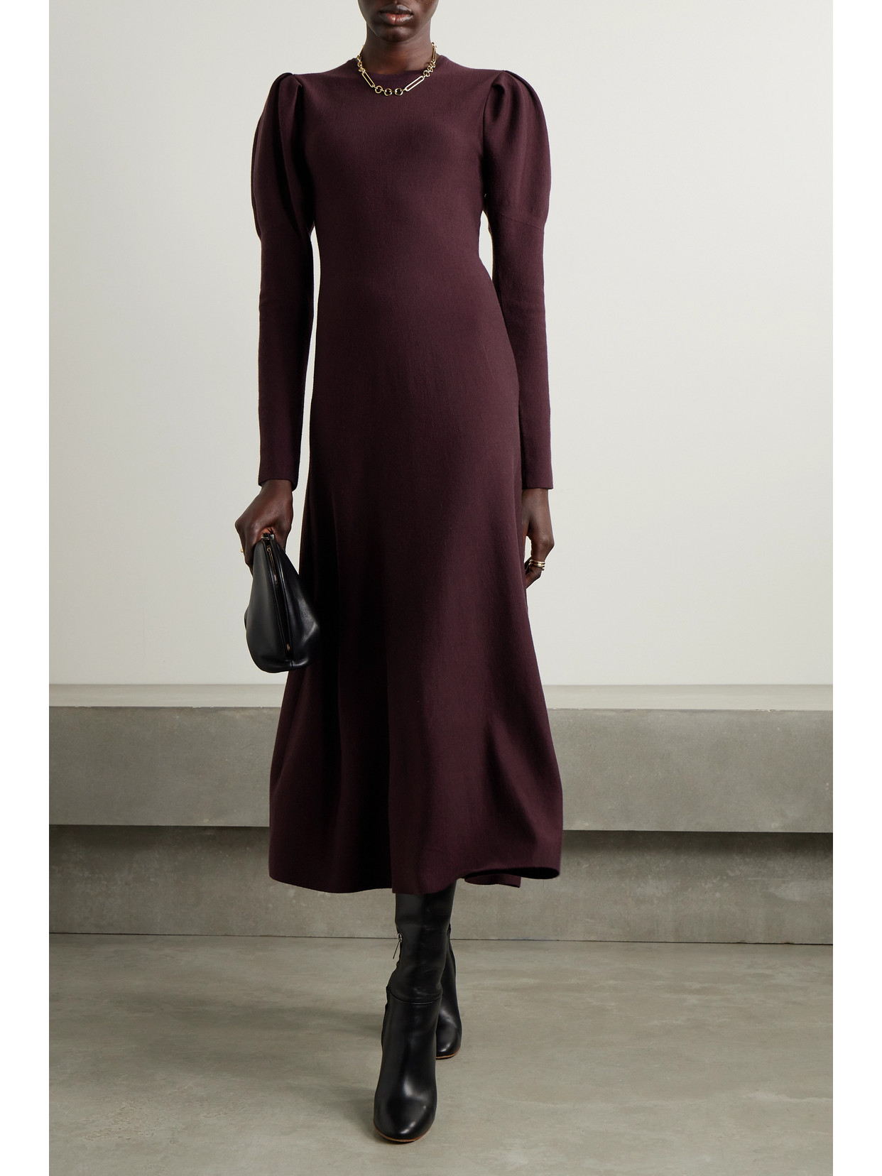 Shop Gabriela Hearst Hannah Merino Wool And Cashmere-blend Maxi Dress In Red