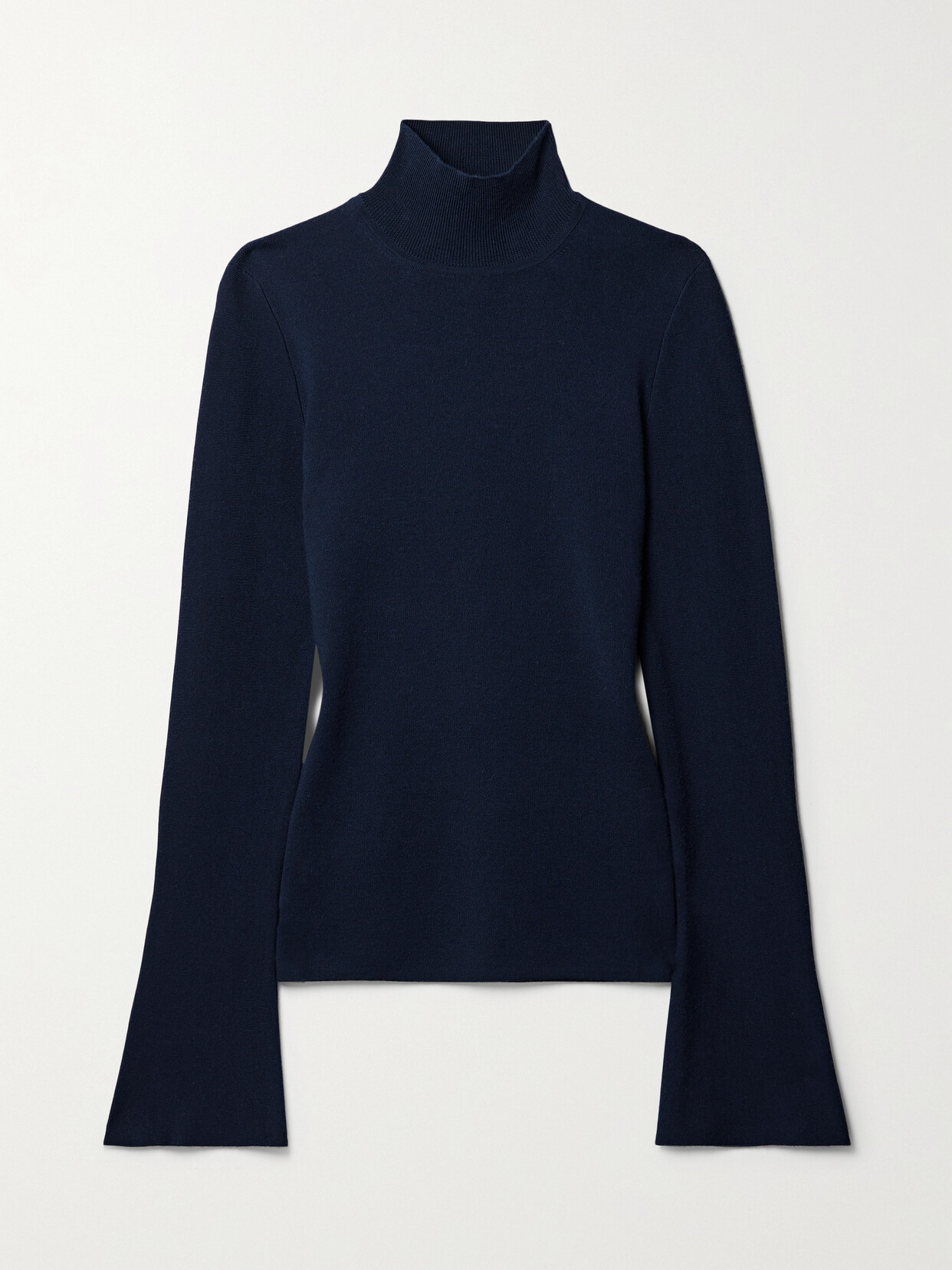 Gabriela Hearst Straun Wool And Cashmere-blend Turtleneck Top In Blue