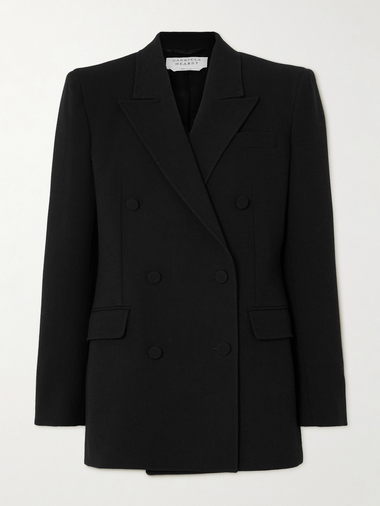 Gabriela Hearst Gavin Double-breasted Wool-crepe Blazer In Black