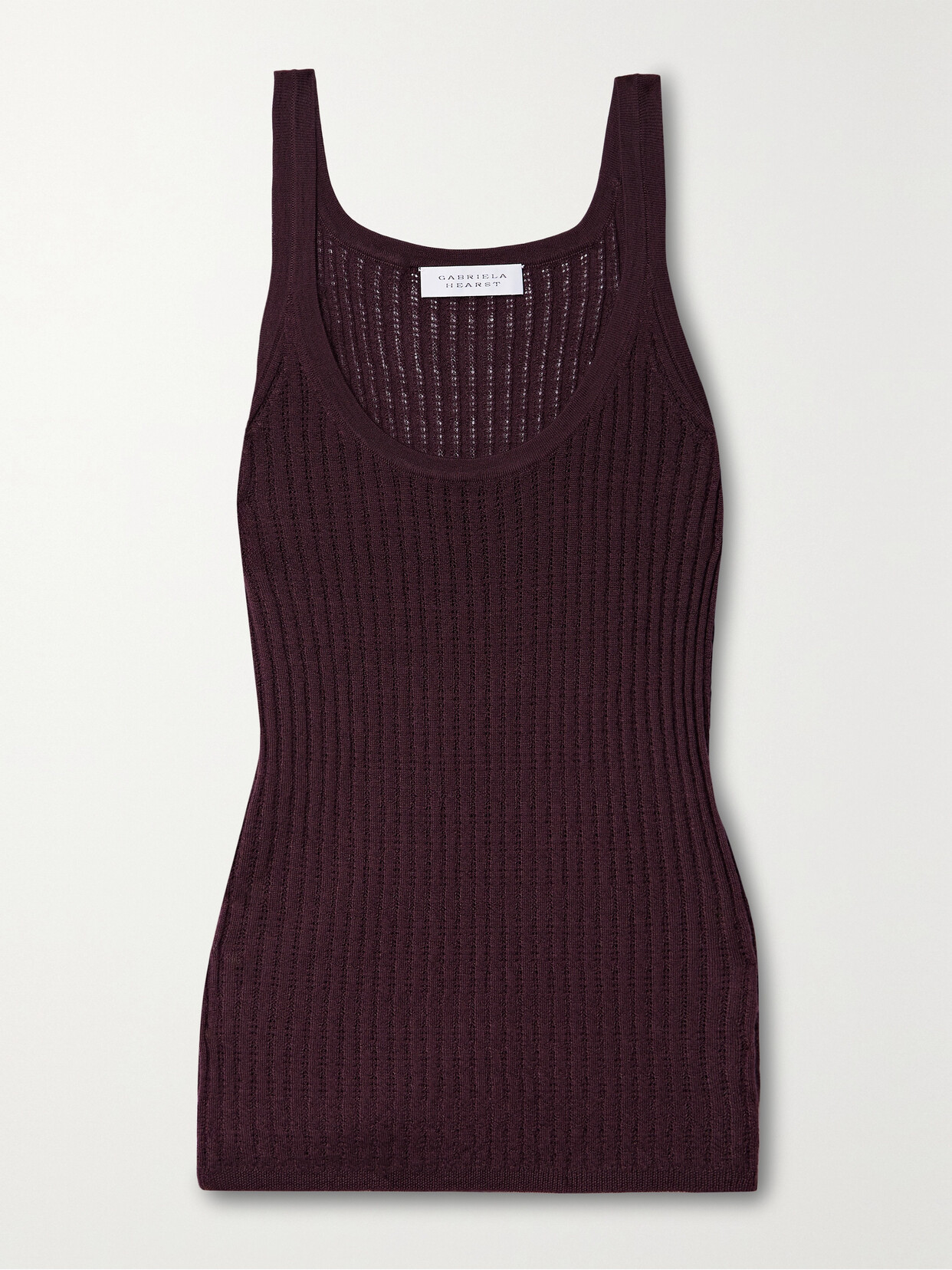 Gabriela Hearst - Nevin Ribbed Pointelle-knit Cashmere And Silk-blend Tank - Red