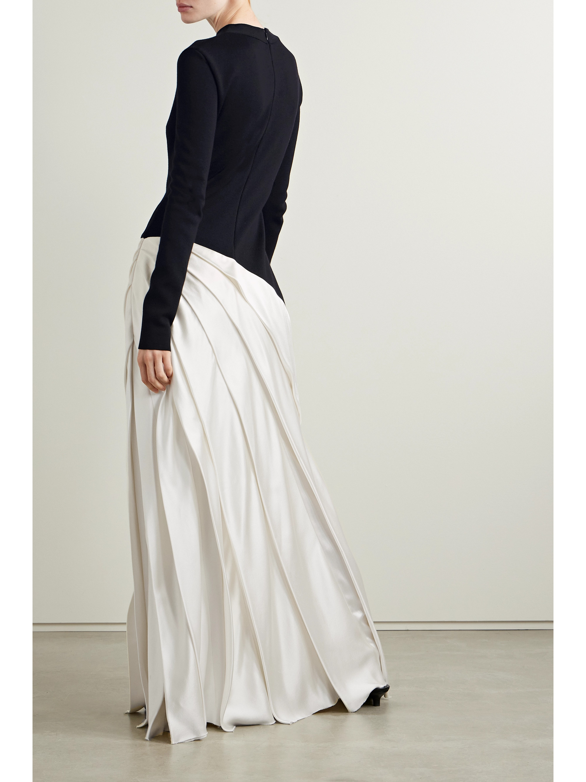Gabriela Hearst Ismay paneled silk and pleated satin maxi dress thumbnail