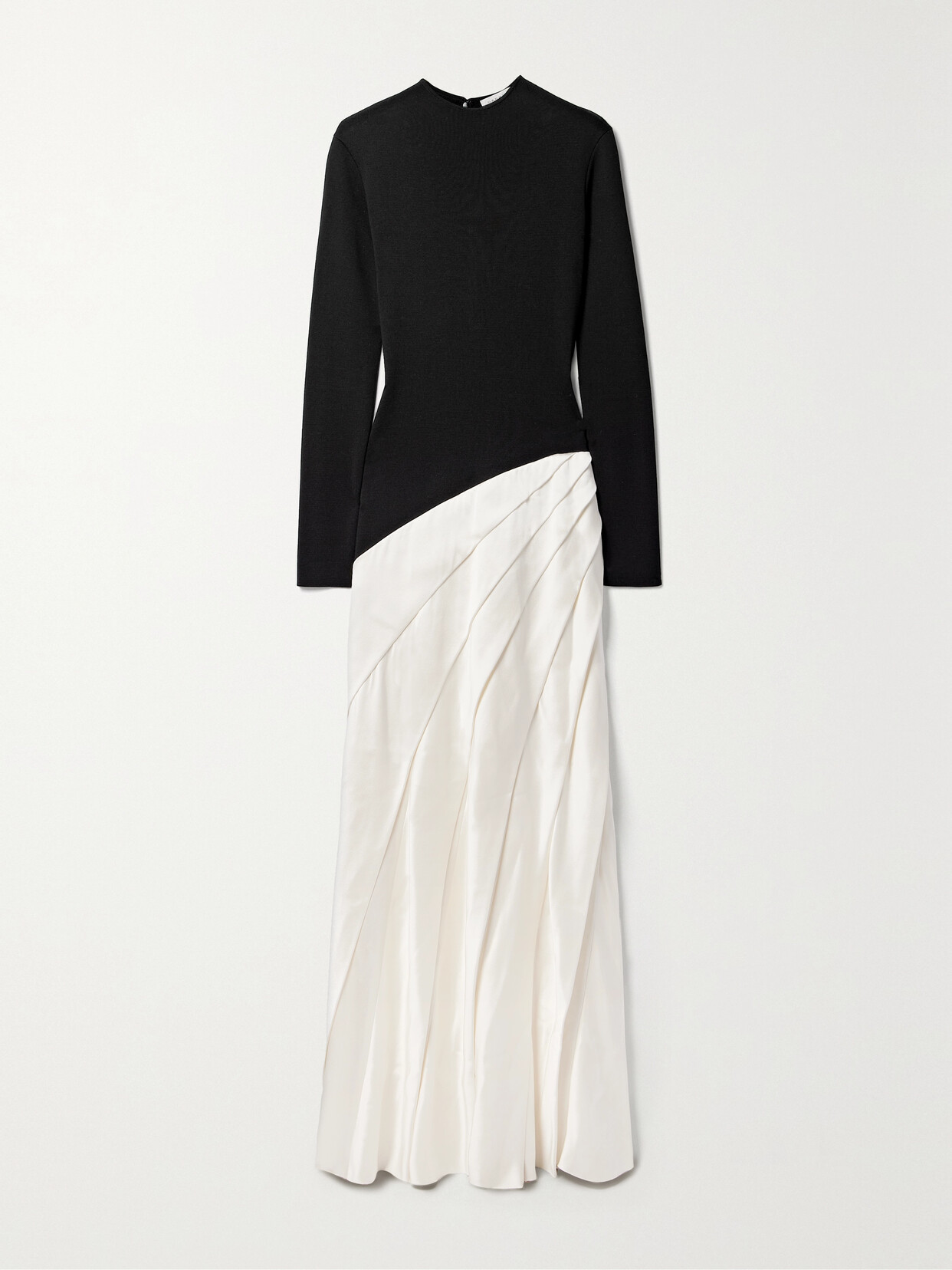 Shop Gabriela Hearst Ismay Paneled Silk And Pleated Satin Maxi Dress In Black