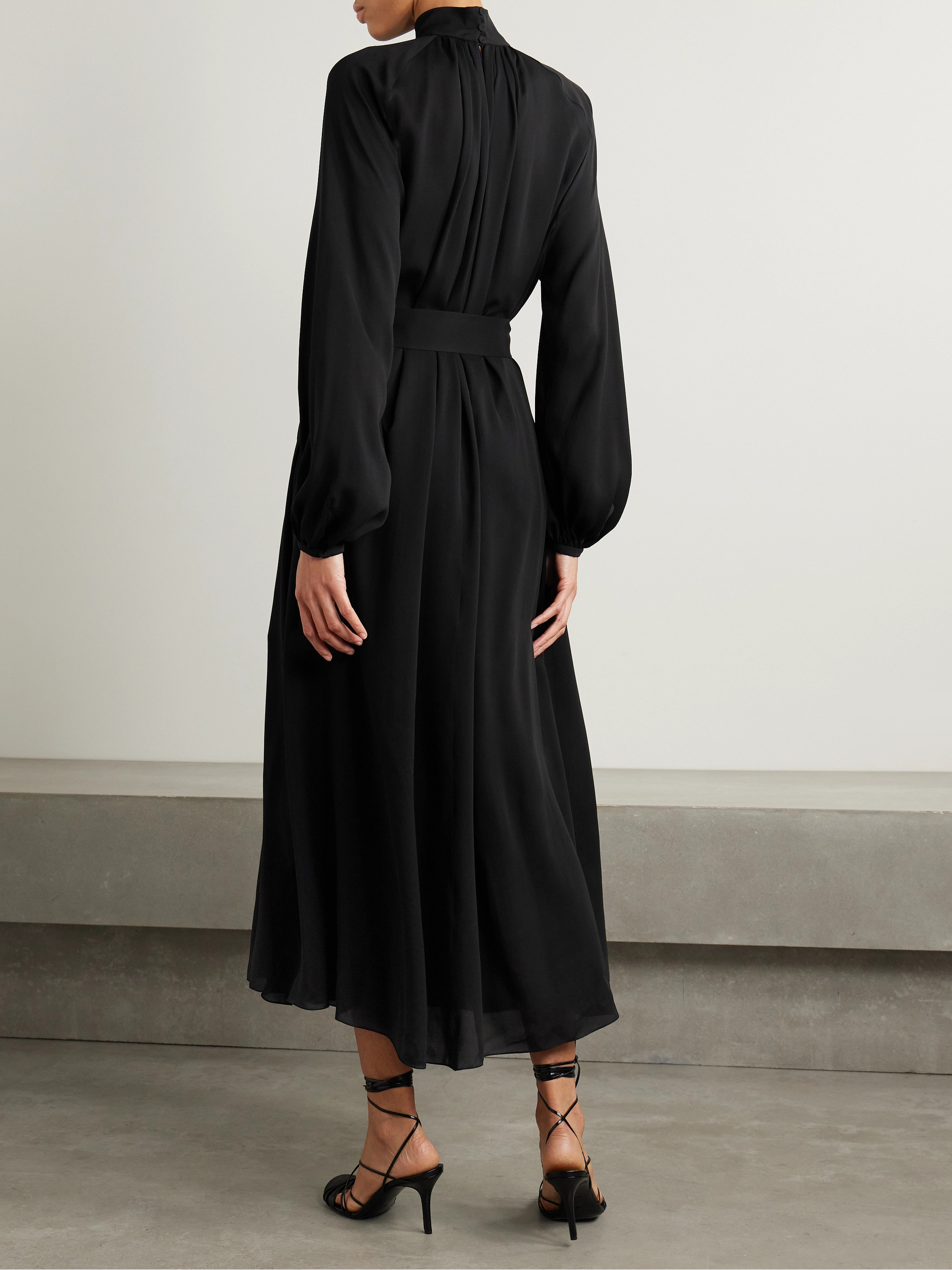 Gabriela Hearst Cedric belted gathered silk-georgette maxi dress thumbnail