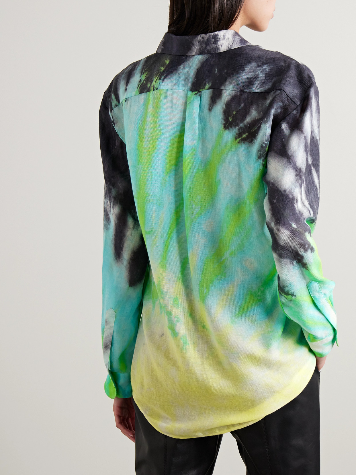 Ferrara Tie-Dyed Cashmere, Silk And Wool-Blend Twill Shirt