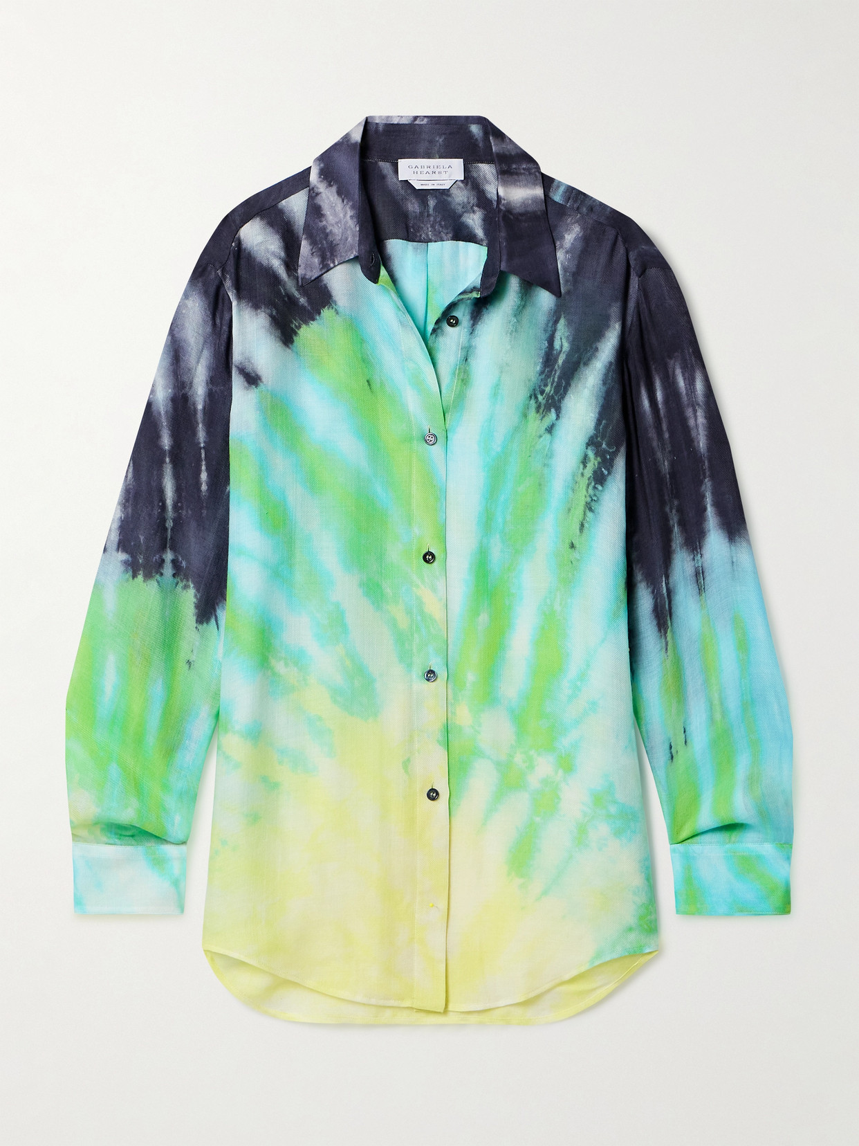 Gabriela Hearst Ferrara Tie-dyed Cashmere, Silk And Wool-blend Twill Shirt In Multi