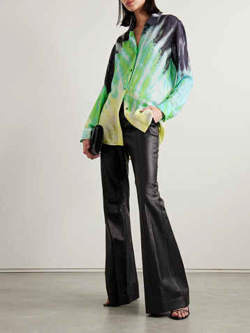 Gabriela Hearst Ferrara tie-dyed cashmere, silk and wool-blend twill shirt