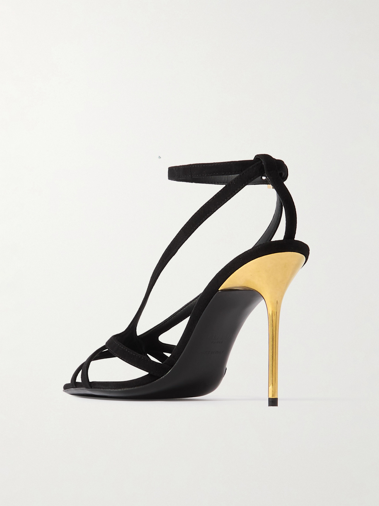 Balmain Ruby 95mm Suede Sandals In Black