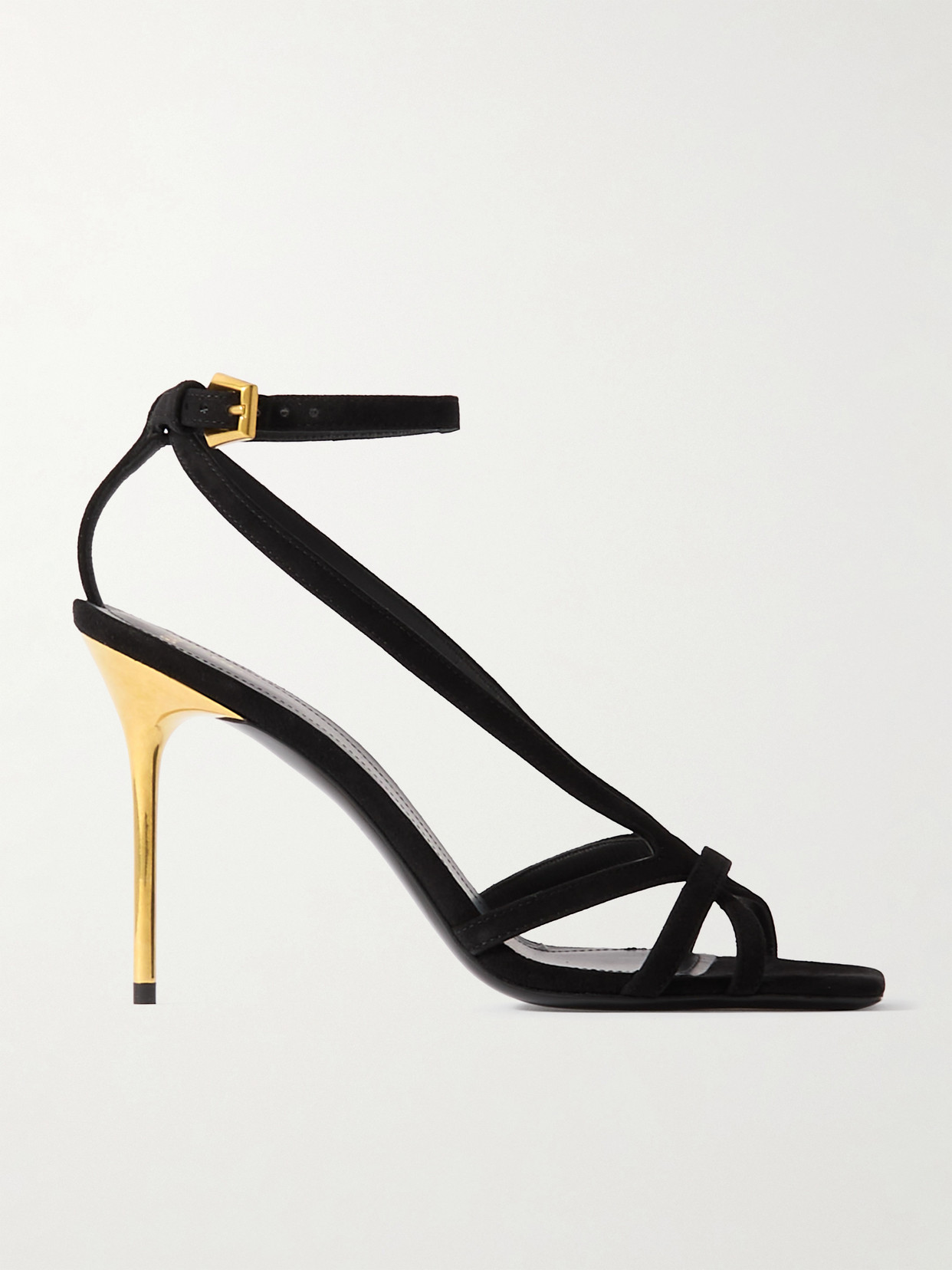 Shop Balmain Ruby Suede Sandals In Black