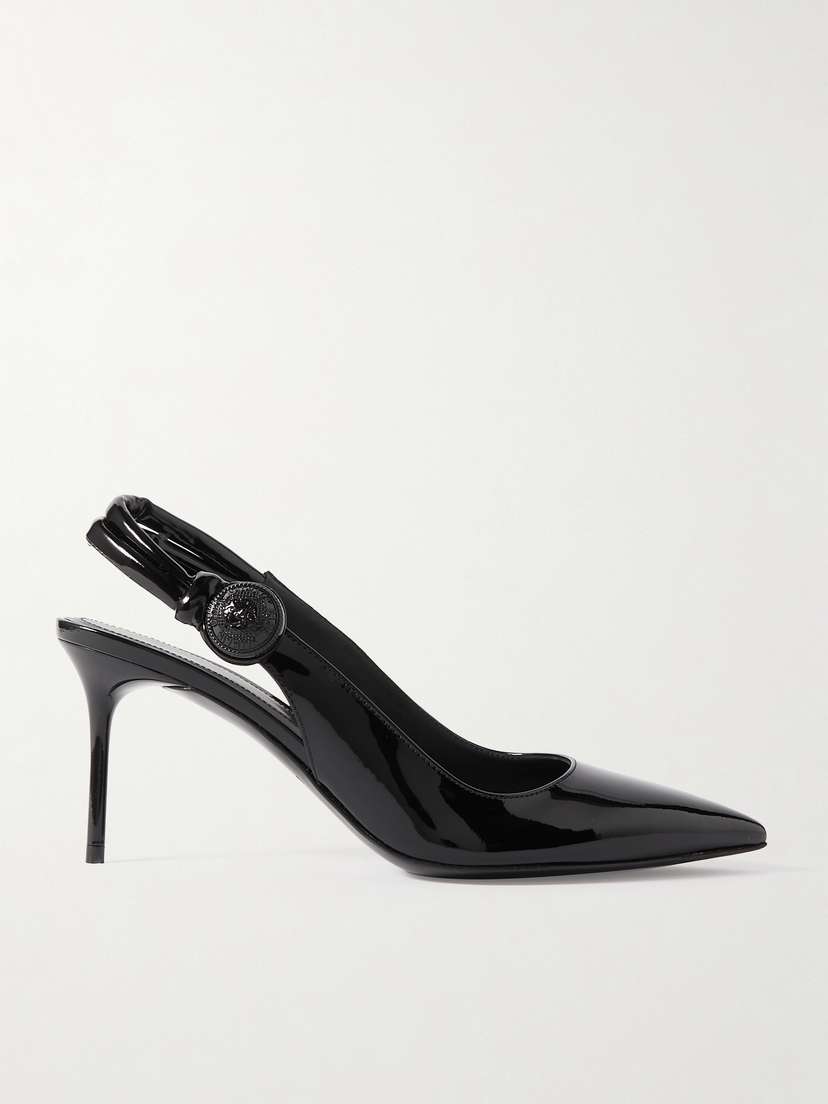 Balmain Alma Embellished Patent-leather Slingback Pumps