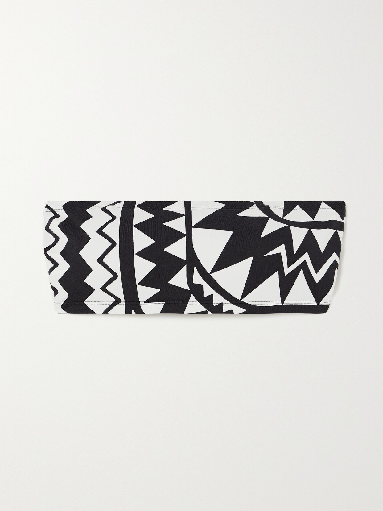 Eres Terre Printed Bandeau Bikini Top - Black