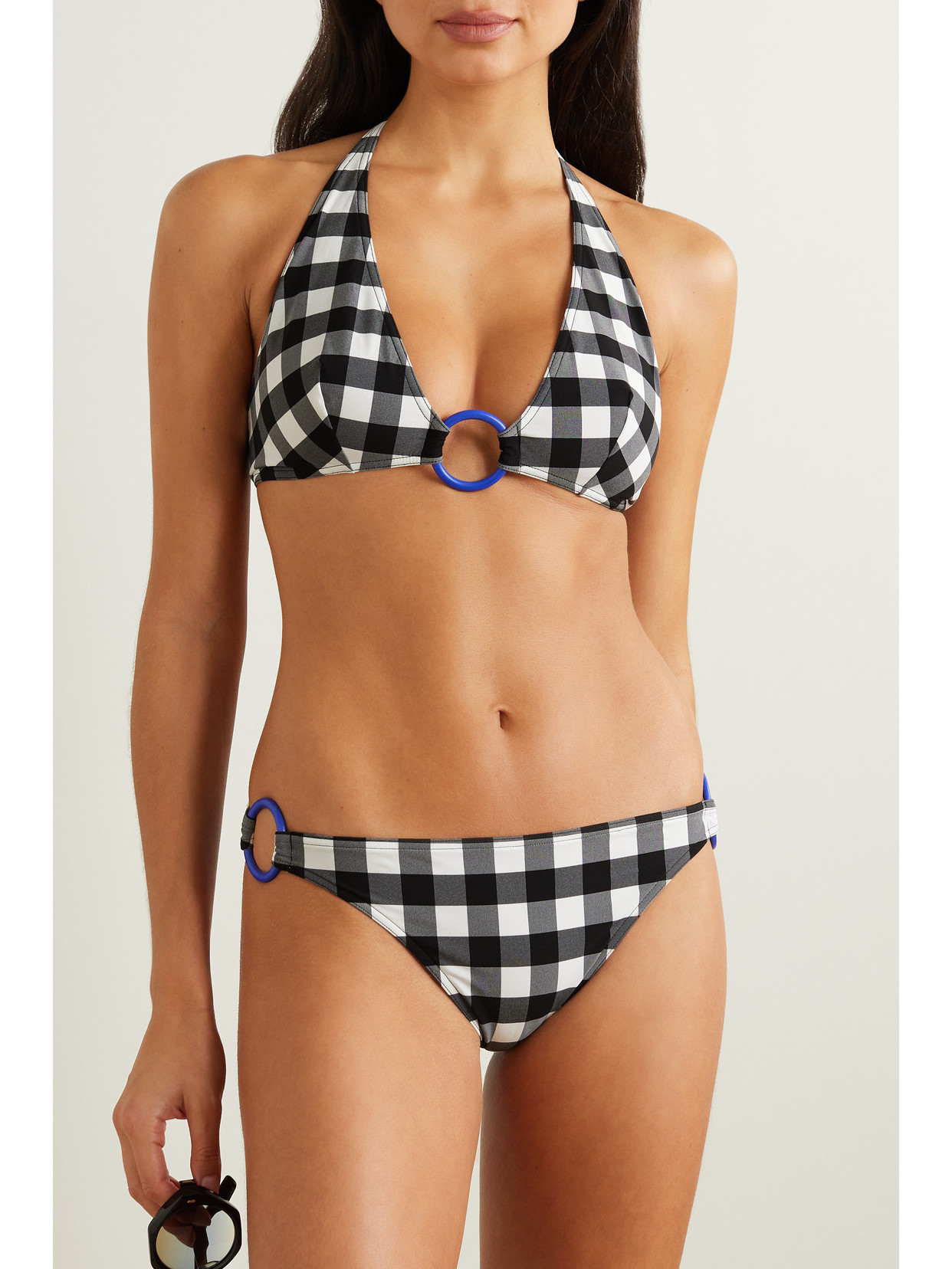 Shop Eres Memphis Folie Embellished Gingham Bikini Briefs In Black