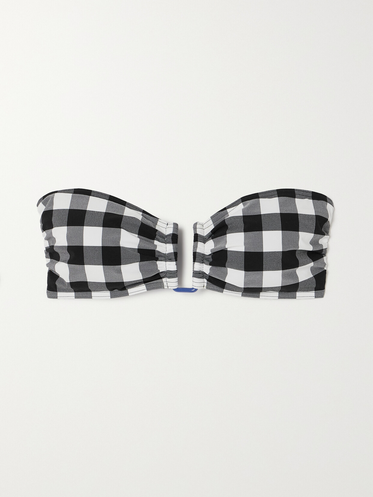 Eres - Cube Gingham Bandeau Bikini Top - Black