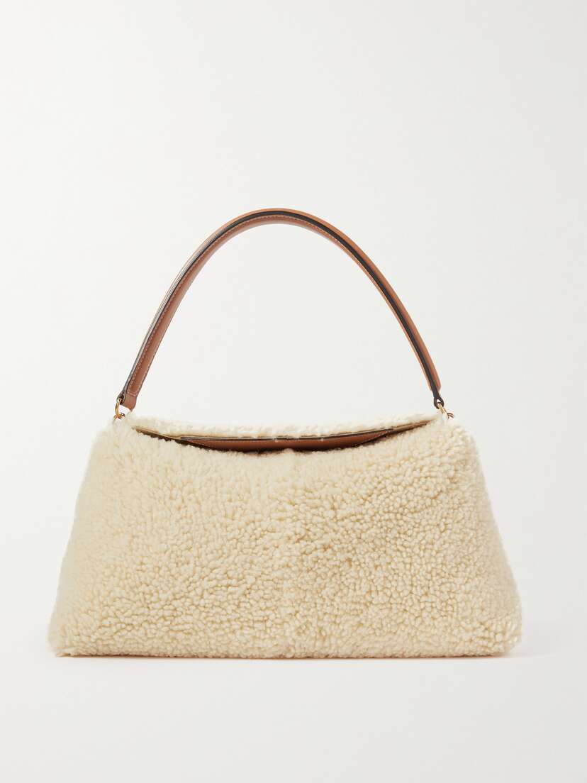 Tod's Leather-trimmed Shearling Shoulder Bag