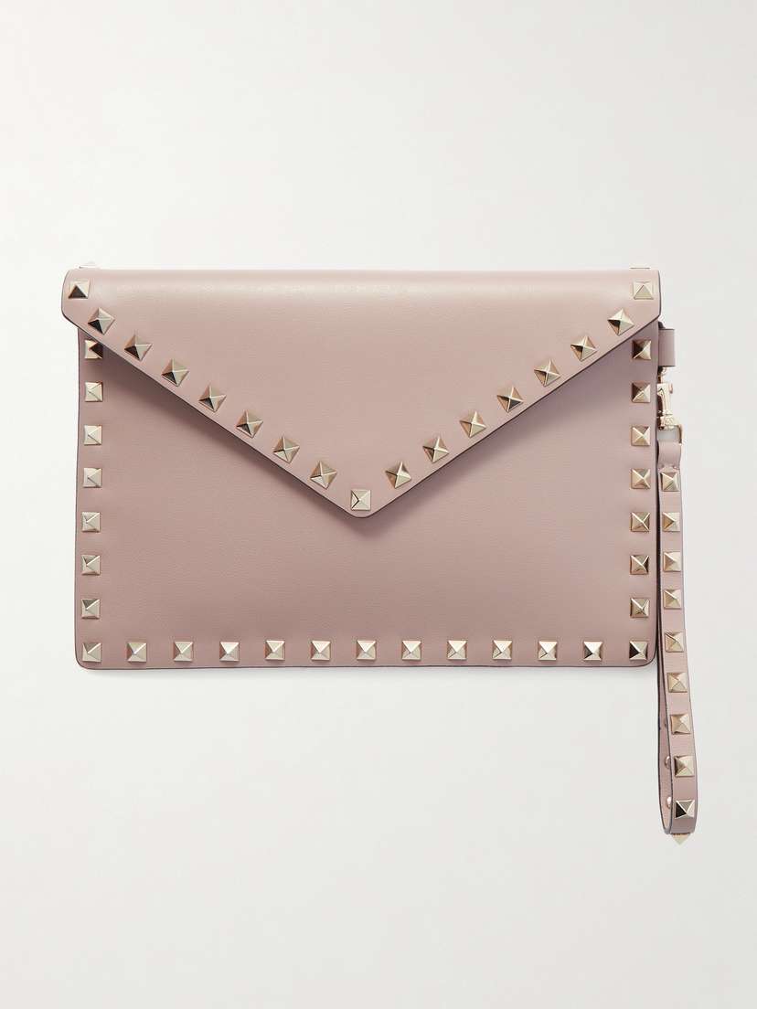 Valentino Garavani Rockstud Leather Clutch