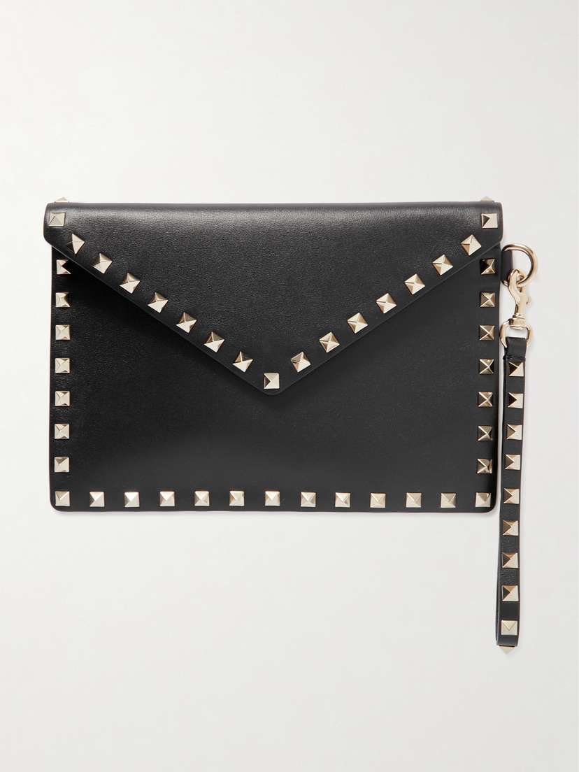 Valentino Garavani Rockstud Leather Clutch