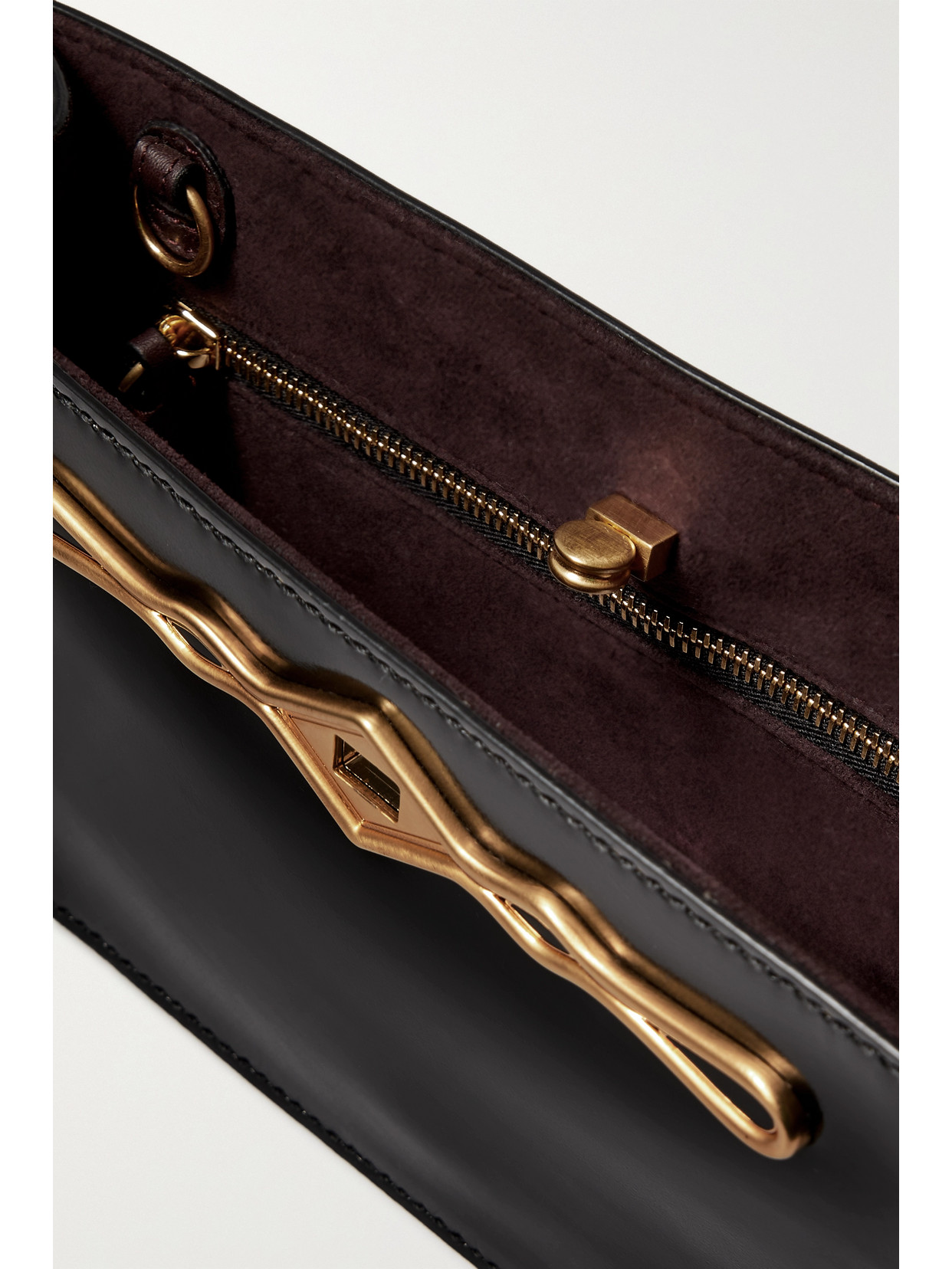 Metier + Fernando Jorge Ease Embellished Glossed-leather Clutch In Black