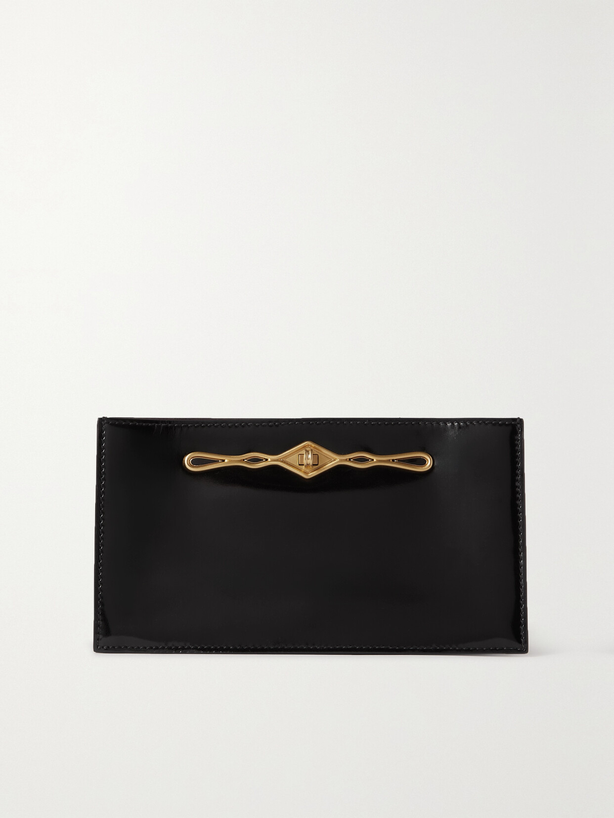 Métier - + Fernando Jorge Ease The Ease Embellished Glossed-leather Clutch - Black