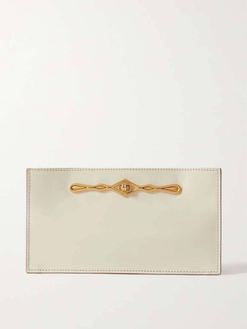 Métier + Fernando Jorge Ease Embellished Glossed-leather Clutch
