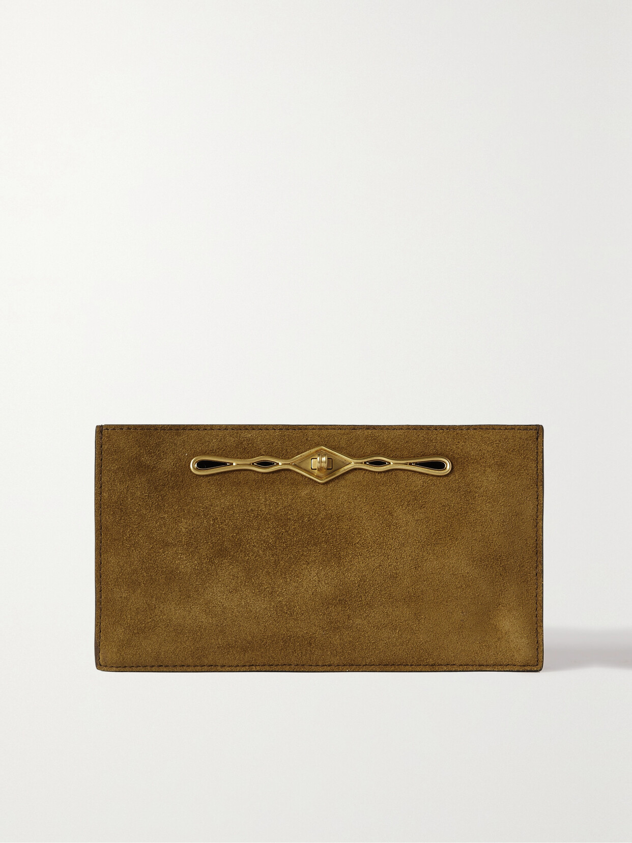 Metier + Fernando Jorge Ease Embellished Suede Clutch In Brown