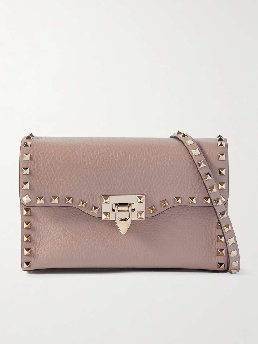 Valentino Garavani Rockstud Textured-leather Shoulder Bag
