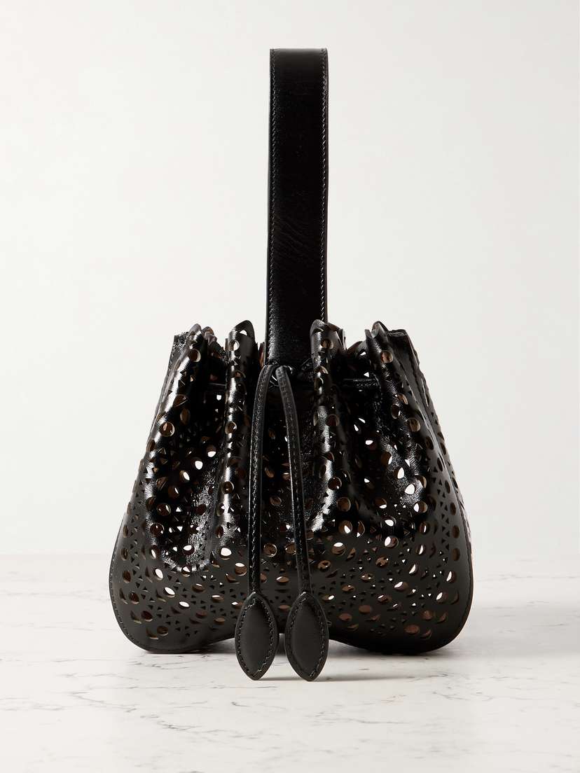 Alaïa Rose Marie Small Laser-cut Leather Bucket Bag