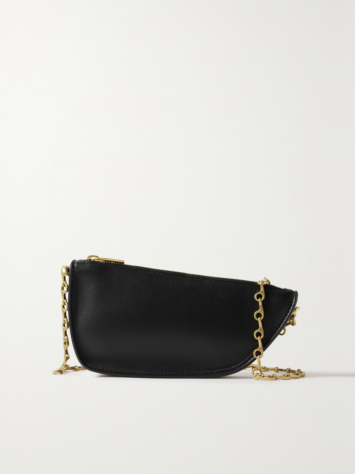 Burberry Micro Leather Shoulder Bag In Black