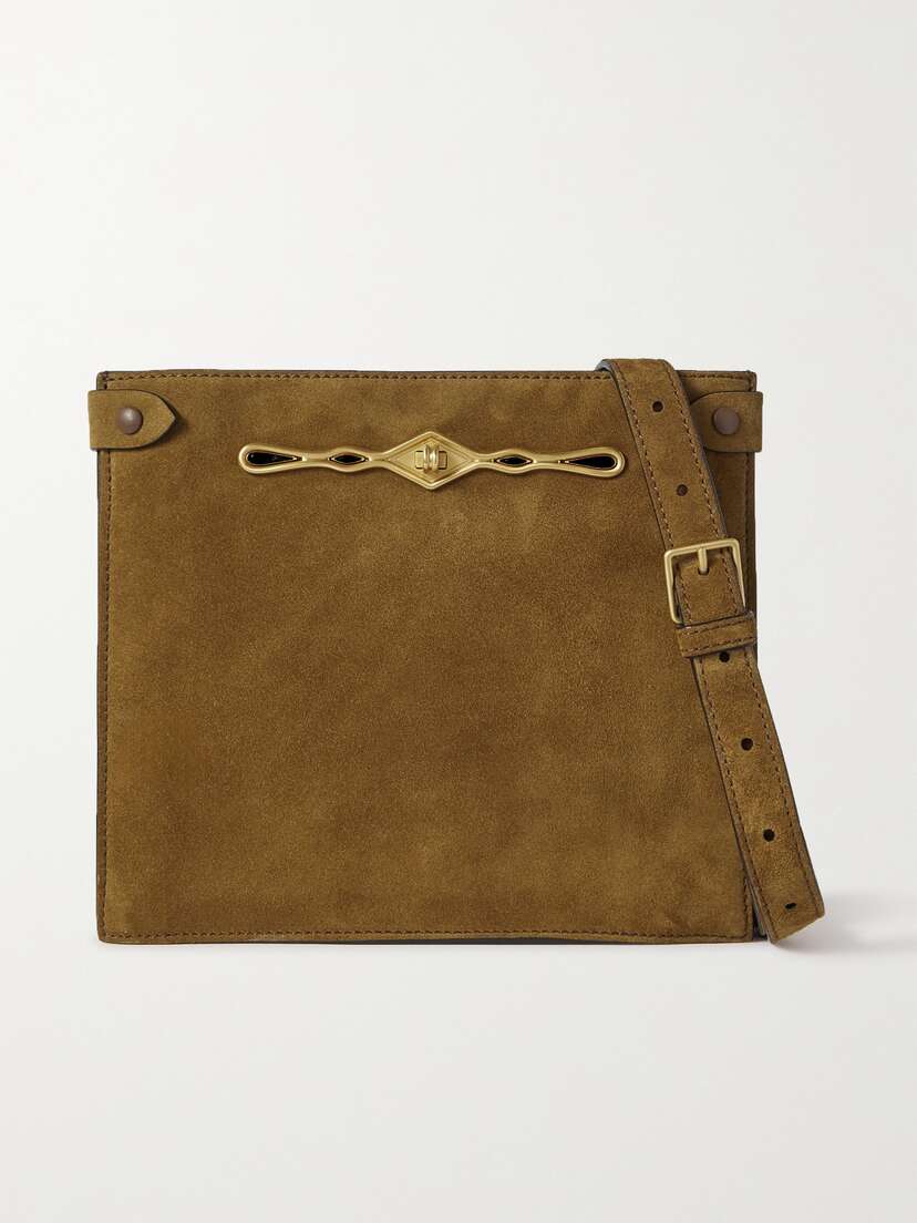 Métier + Fernando Jorge Stowaway Embellished Suede Shoulder Bag