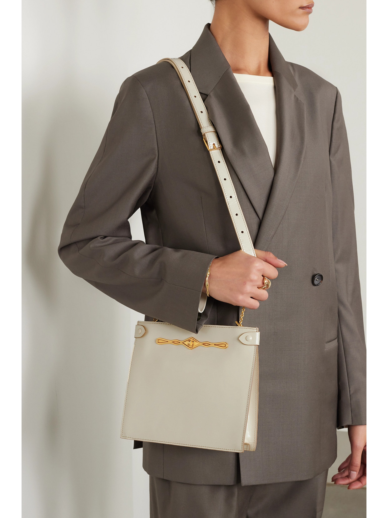 Métier - + Fernando Jorge Stowaway Embellished Glossed-Leather Shoulder Bag