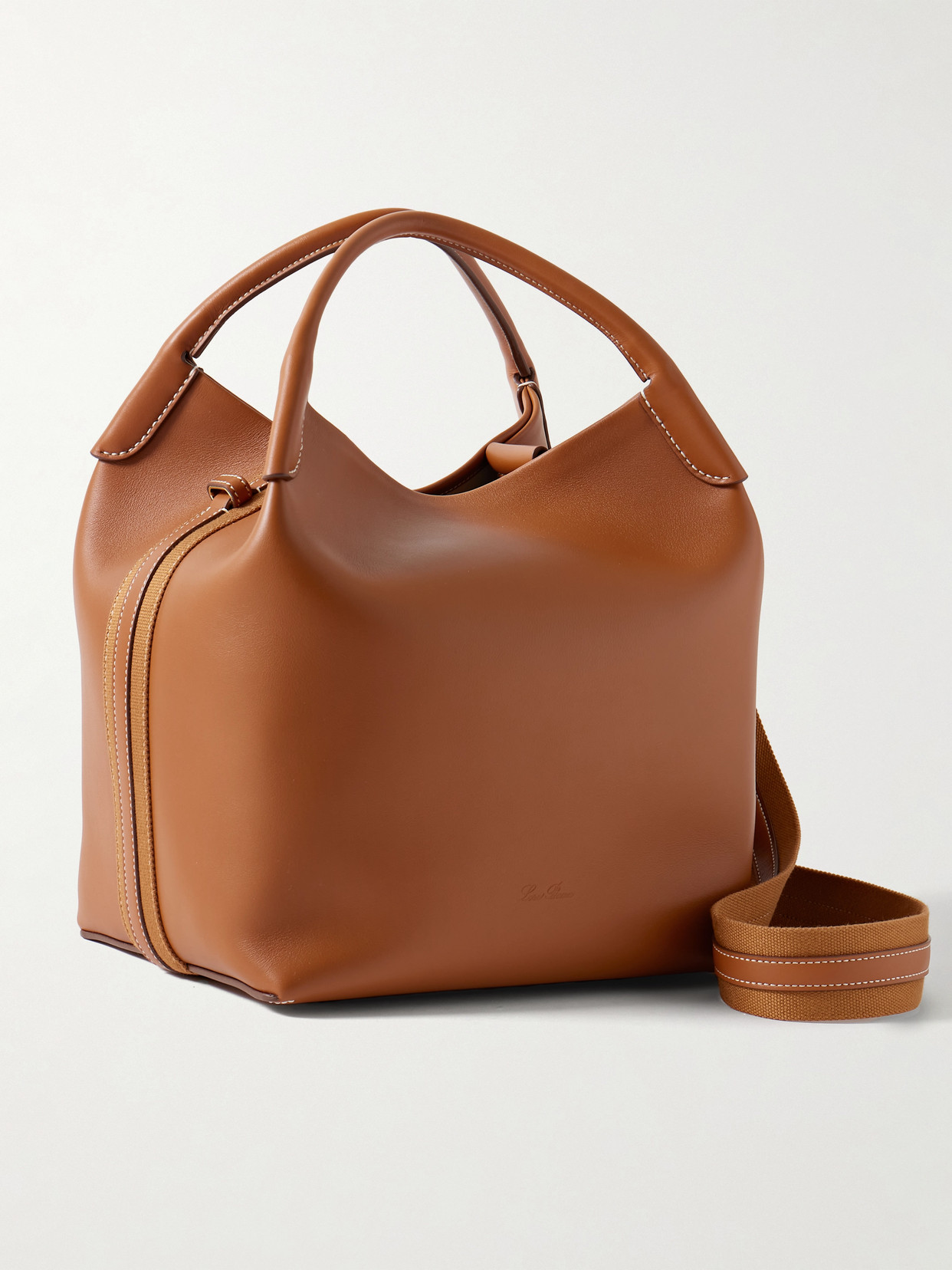 Loro Piana Bale Large Leather Bag In Brown