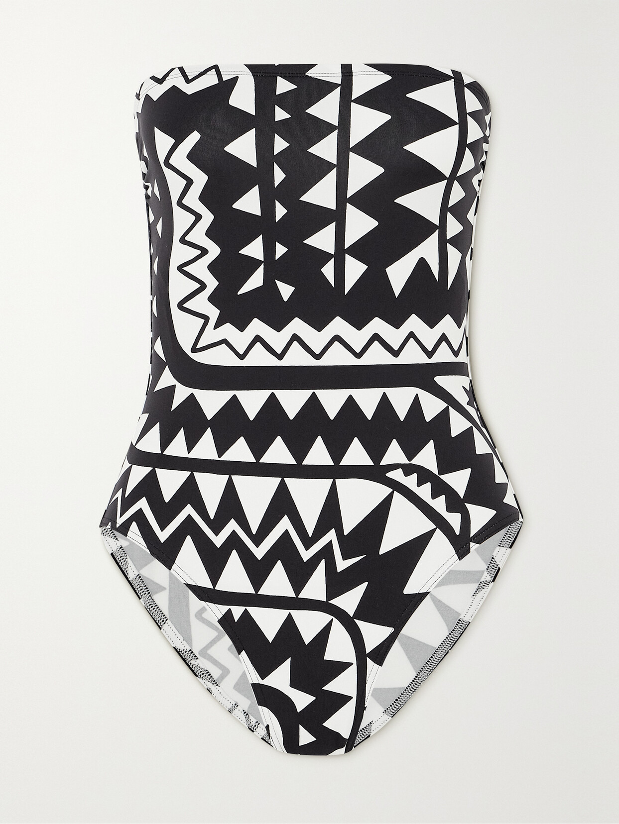 Eres Totem Printed Strapless Swimsuit - Black