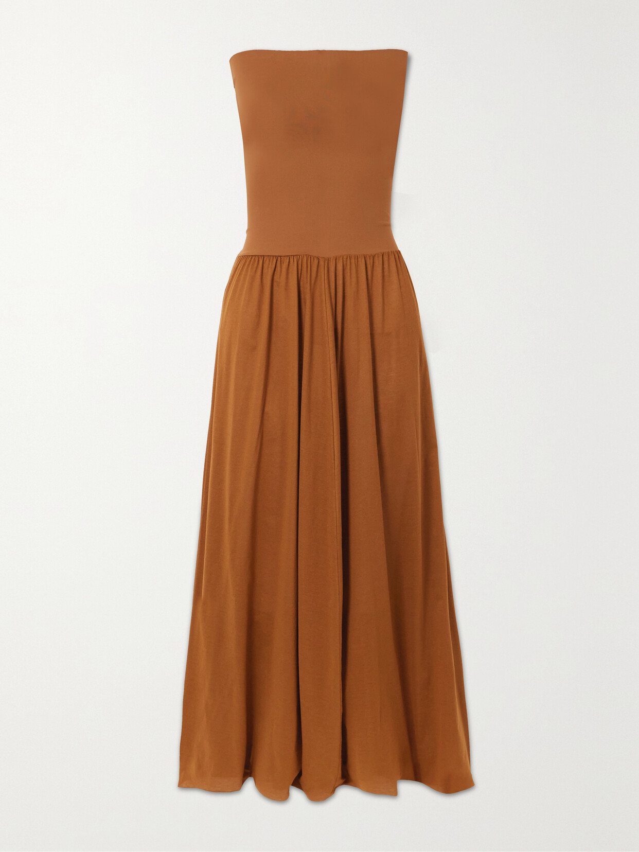 Eres - Ankara Strapless Cotton-jersey Maxi Dress - Brown