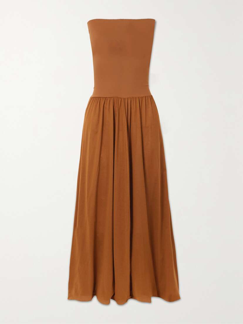 Eres Ankara Strapless Cotton-jersey Maxi Dress