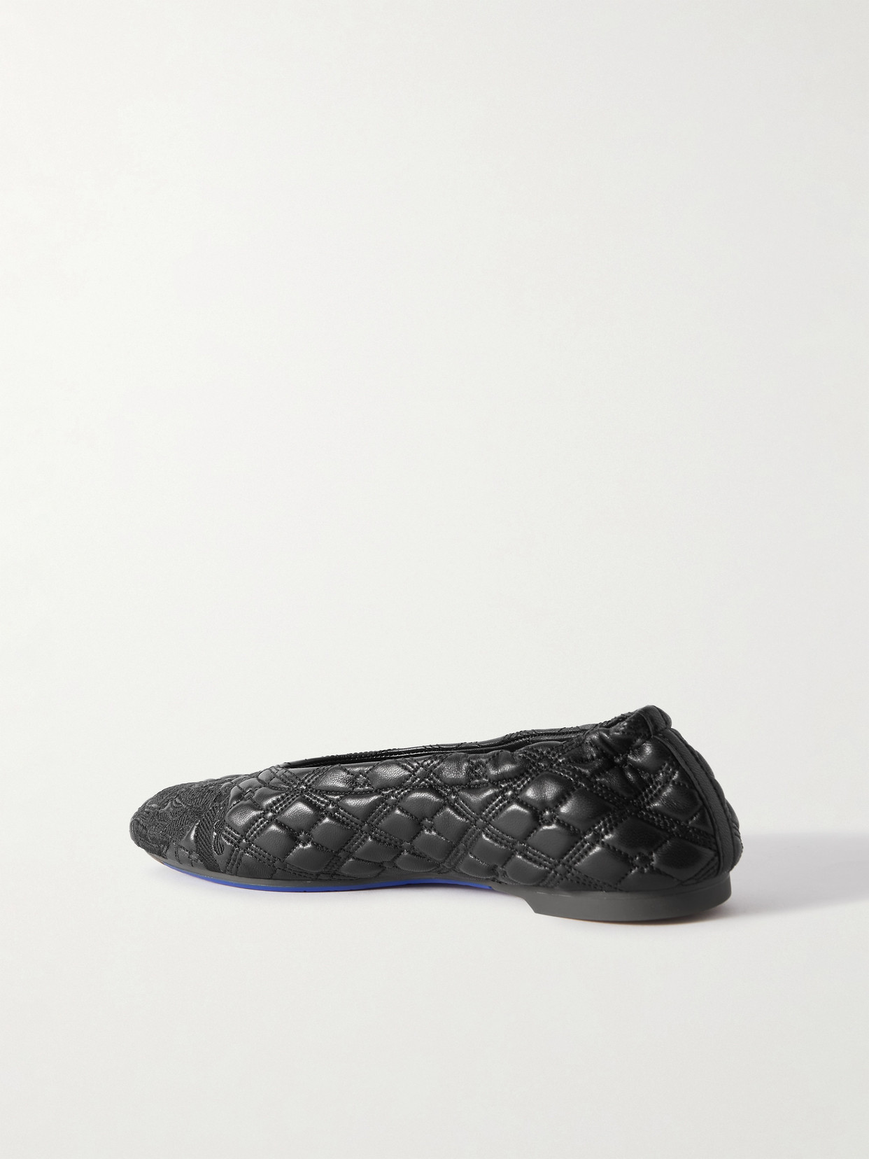 Burberry Quilted Leather Sadler Ballet Flats In Black