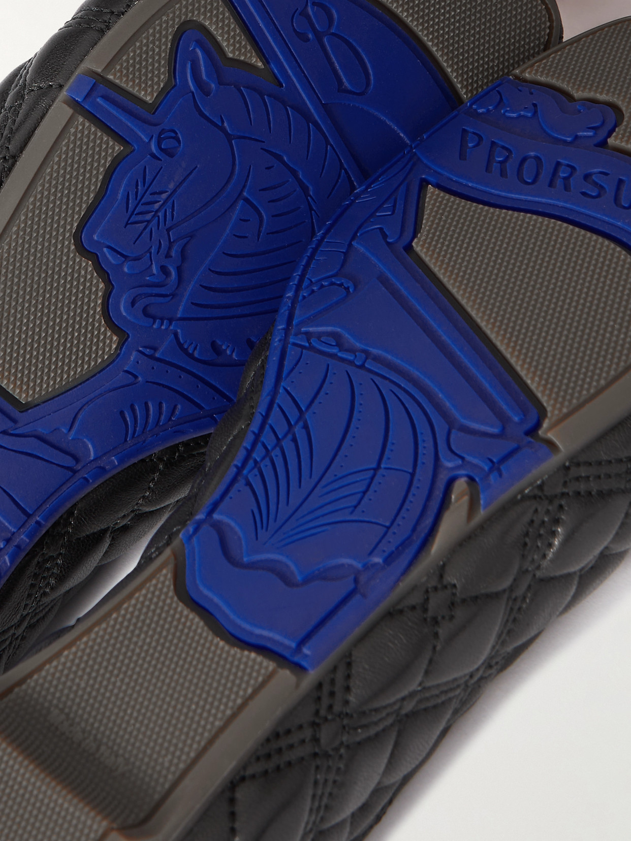 Burberry Quilted Leather Sadler Ballet Flats In Black