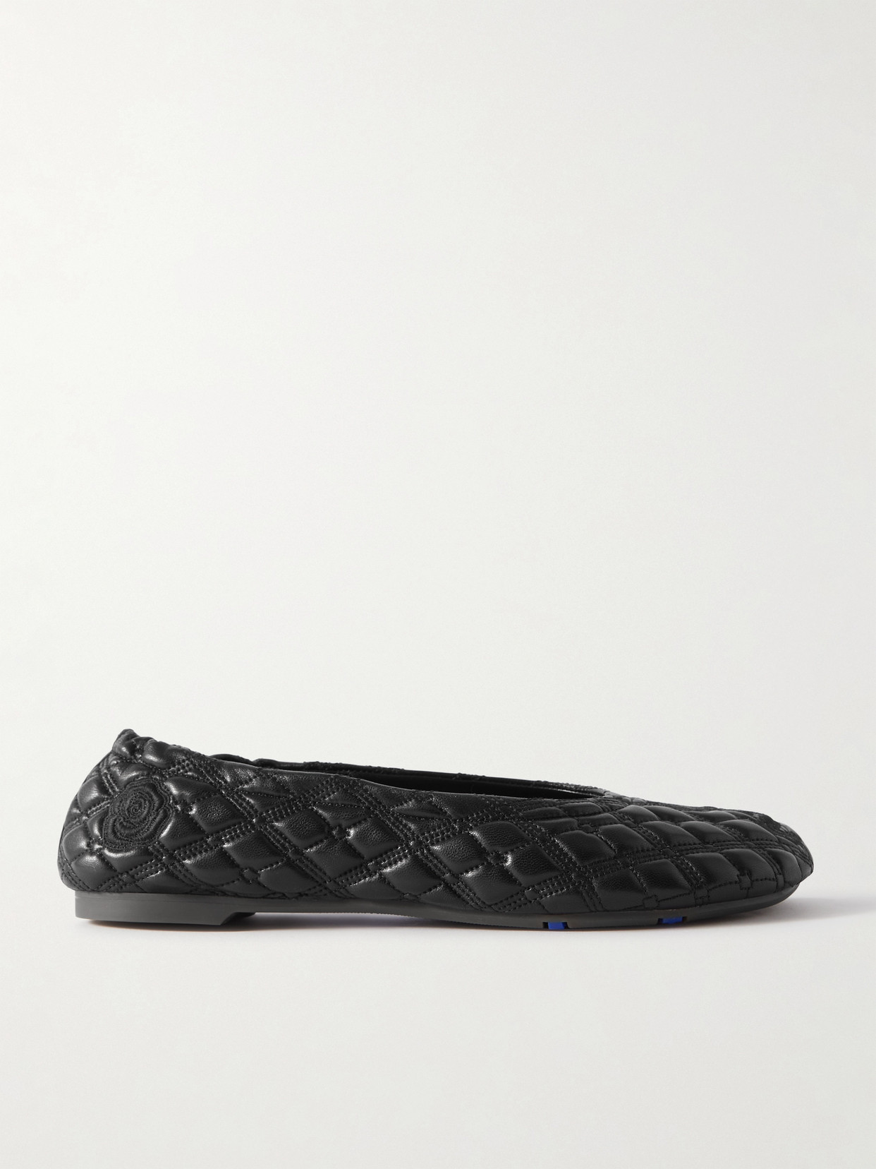 Burberry Quilted Leather Sadler Ballet Flats In Black