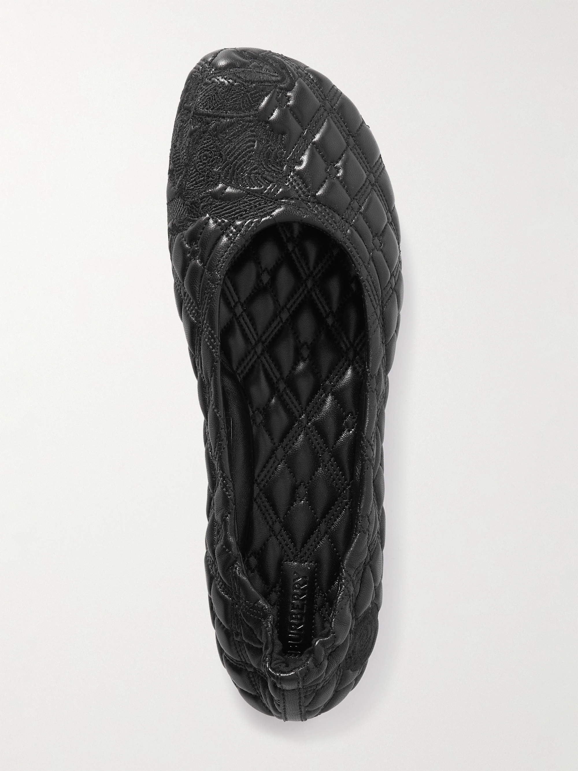 Burberry Embroidered quilted leather ballet flats