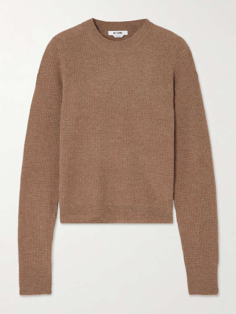 RE/DONE Waffle-knit Wool And Cashmere-blend Sweater