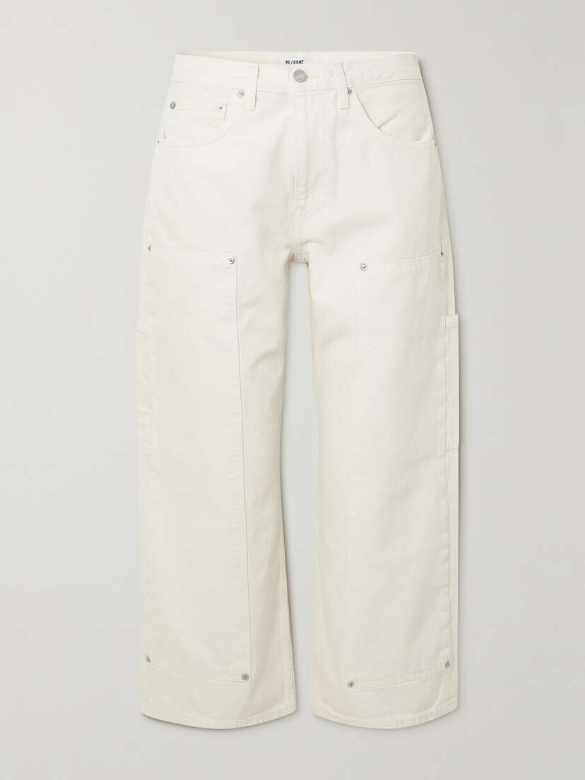 RE/DONE The Shortie Cropped Mid-rise Wide-leg Jeans