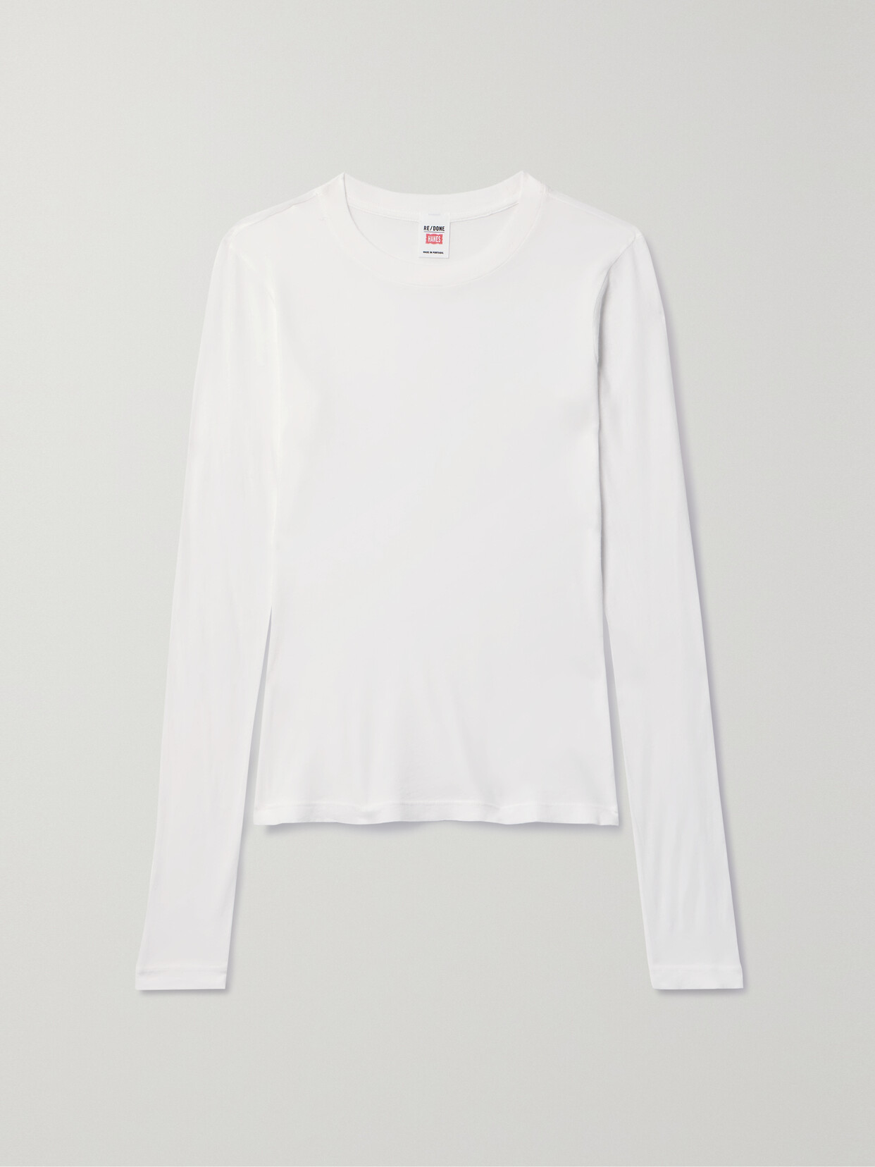 Shop Re/done + Hanes Cotton-jersey Top In White