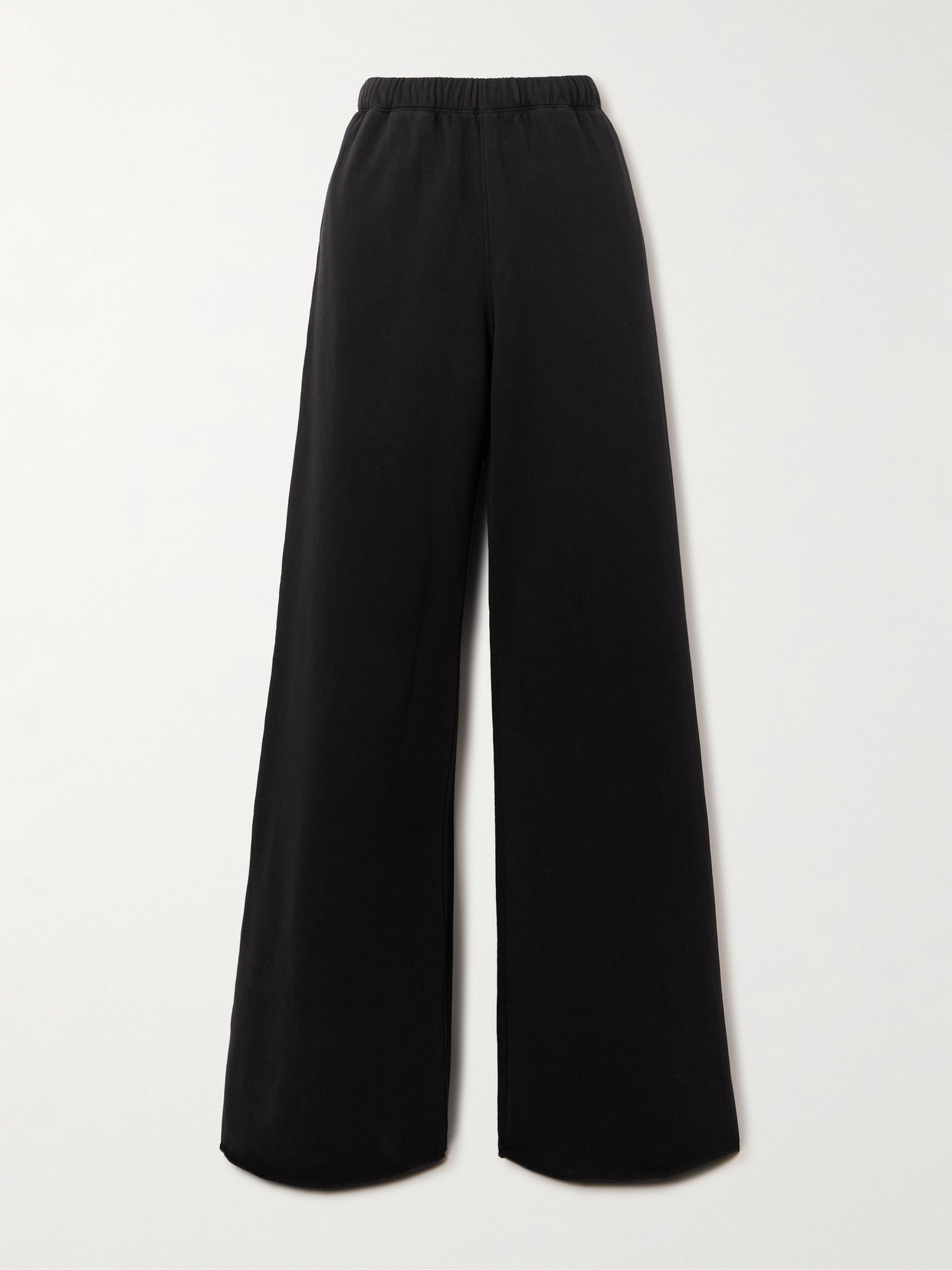 RE/DONE Hanes Organic Cotton-jersey Wide-leg Track Pants - Black